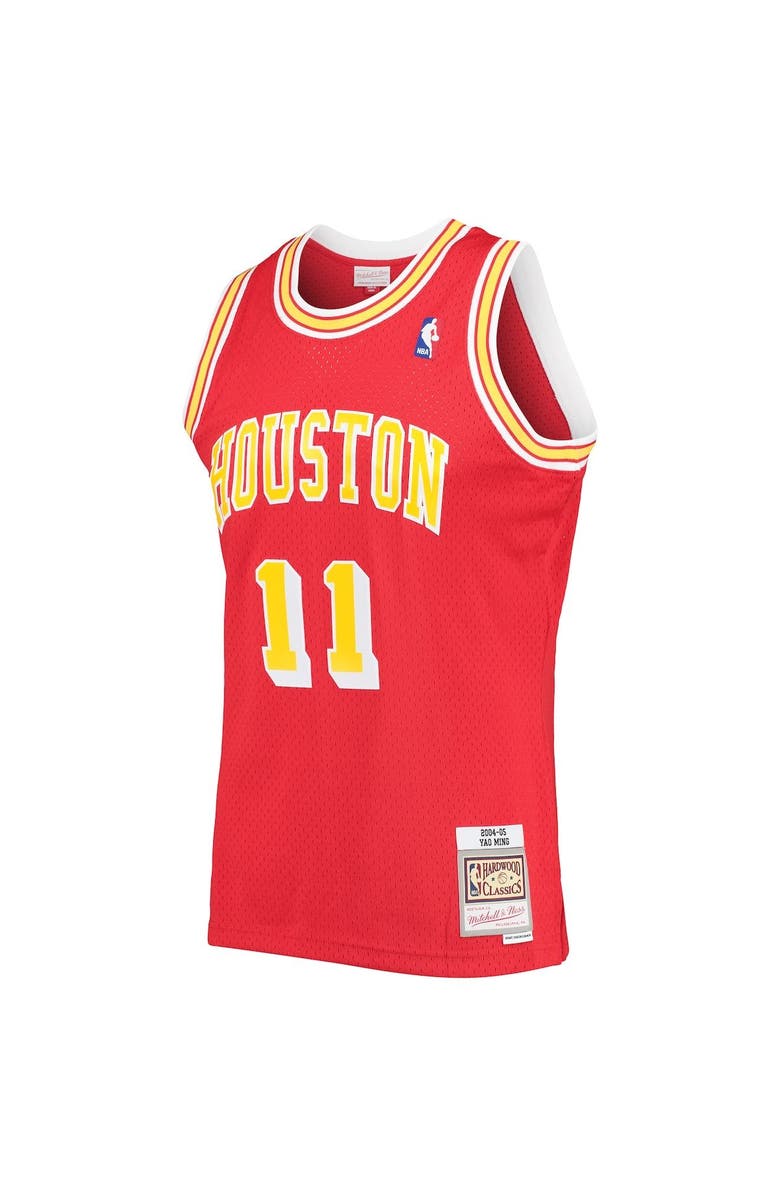 Mitchell & Ness Men's Mitchell & Ness Yao Ming Red Houston Rockets Hardwood Classics Swingman Jersey, Alternate, color, 