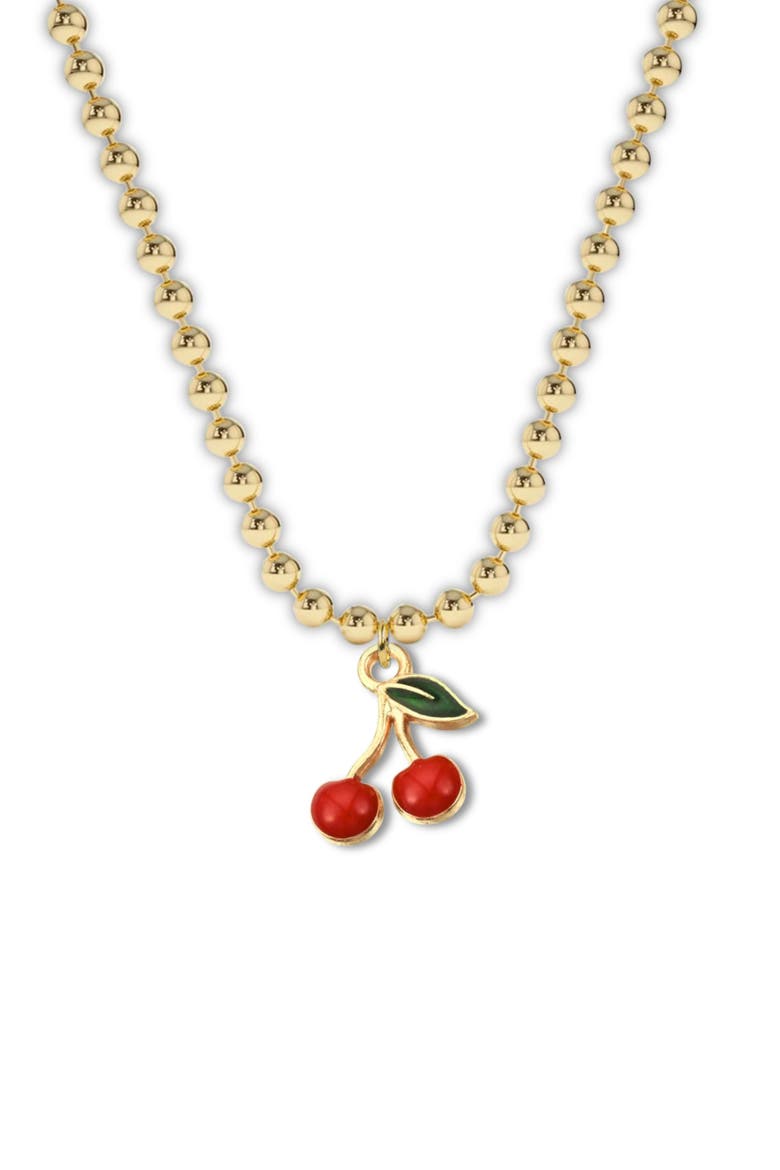 Cherry Charm Necklace in Gift Bottle, Alternate, color, Red