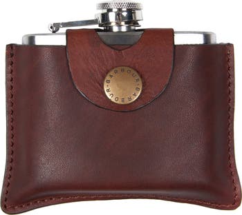 Barbour Leather Sleeved Hip Flask main image 1