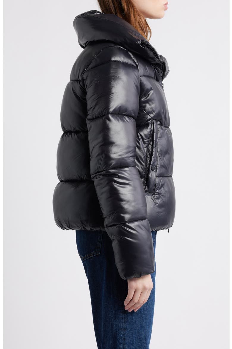 Isla Water Resistant Puffer Coat, Alternate, color, BLACK