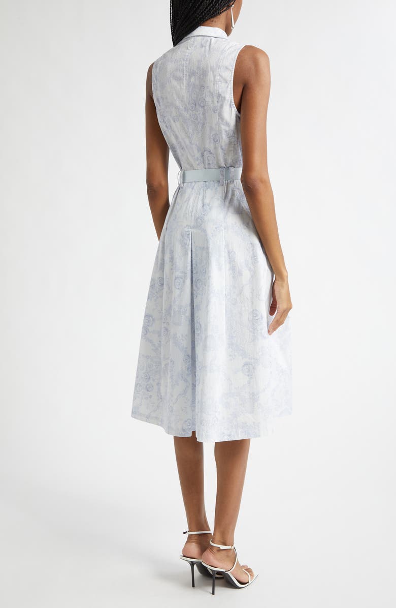 L'AGENCE Kylo Floral Belted Shirtdress, Alternate, color, Ivory/ Pl Mst Blue Lace Print
