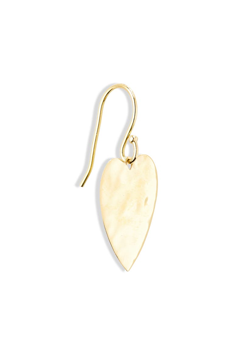 Classico Crinkle Heart Drop Earrings, Alternate, color, GOLD