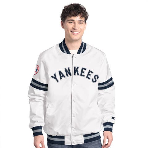 Men's Starter  White New York Yankees Cooperstown Scout Full-Snap Varsity Jacket