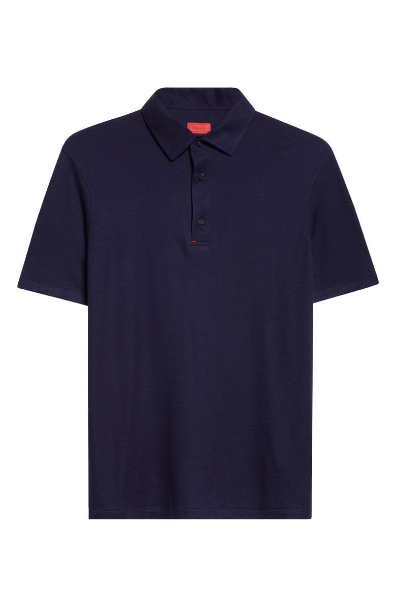 ISAIA Wool Piqué Polo, Alternate, color, Blue