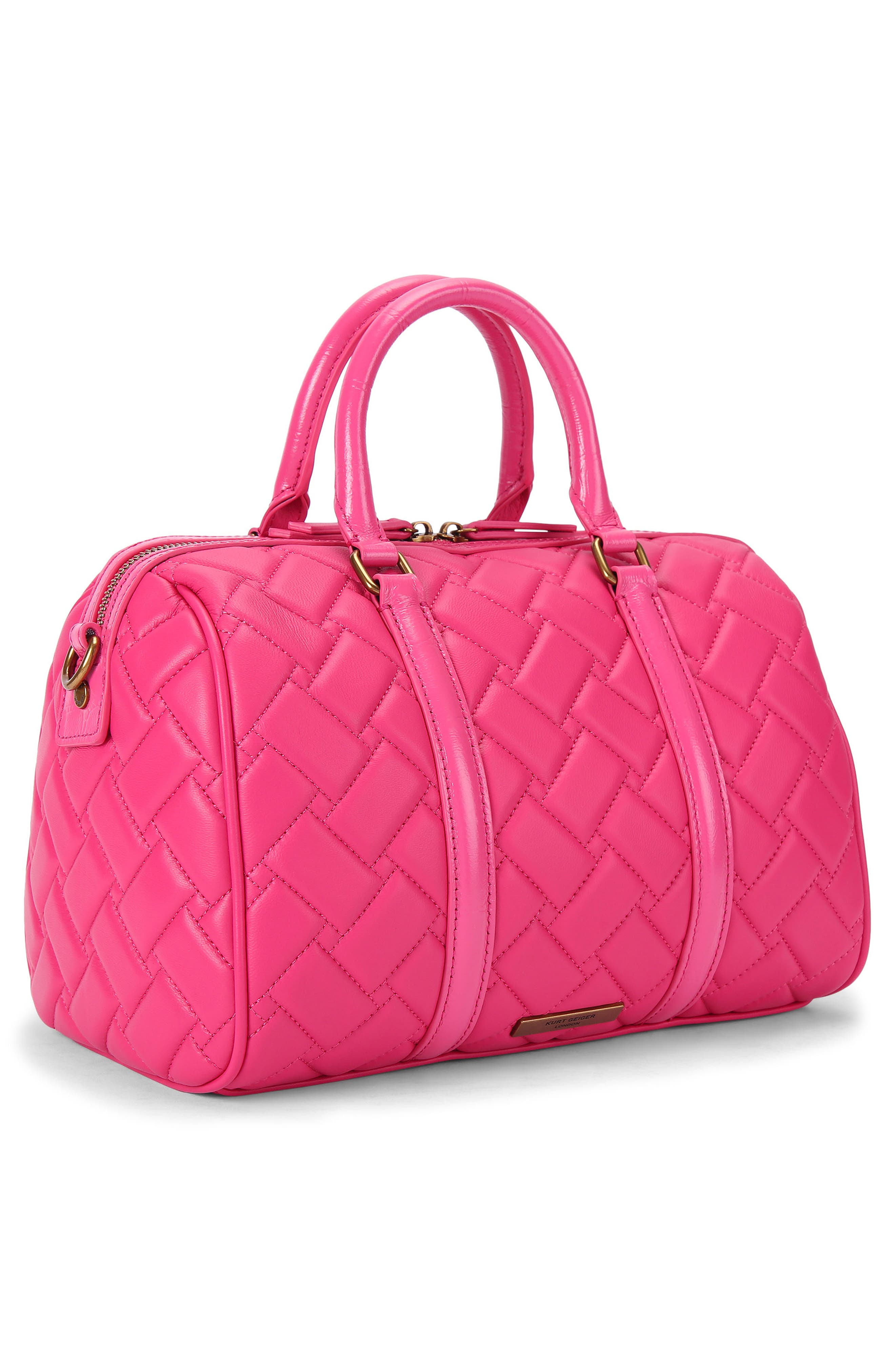 Kurt Geiger London Kensington Boston Quilted Leather Satchel, Alternate, color, 