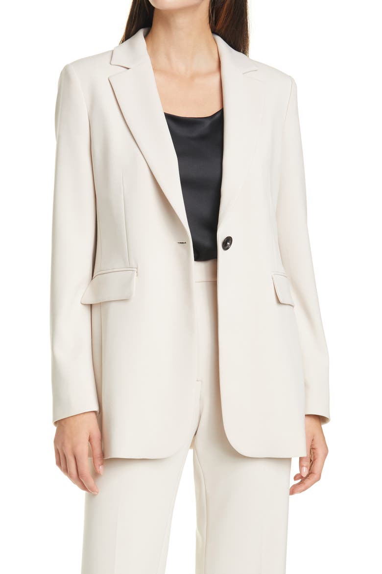 One Button Blazer, Main, color, GREY