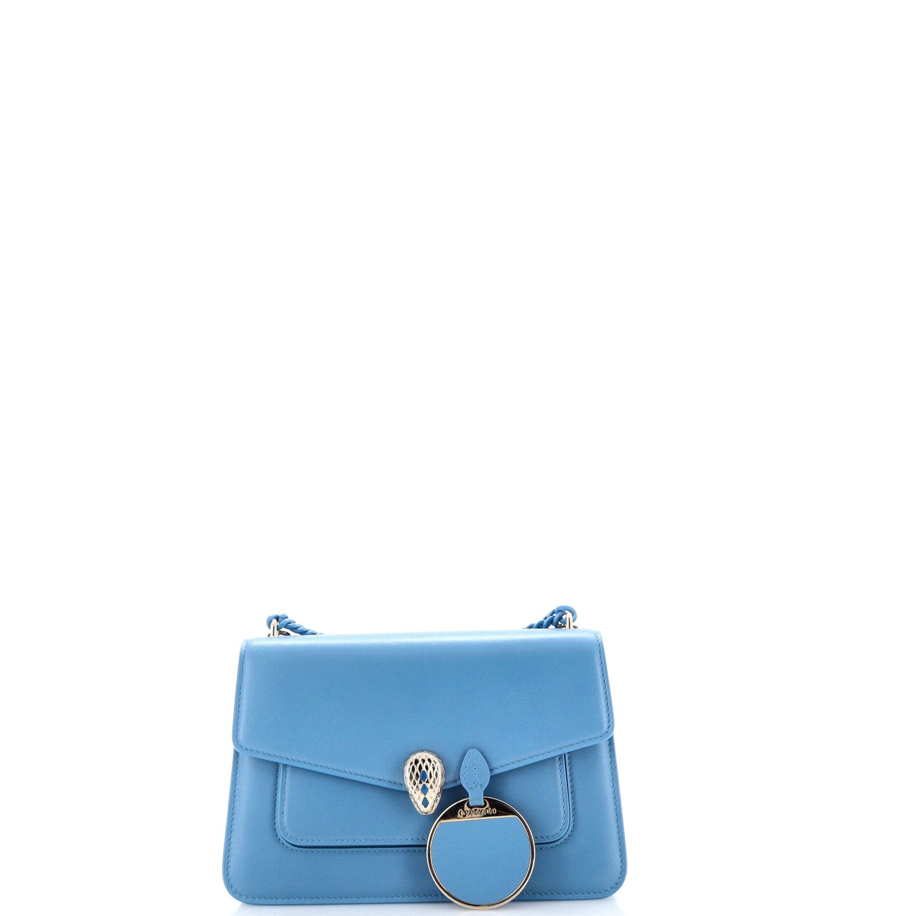 Serpenti Forever Maxi Chain Crossbody Bag Leather Medium, Alternate, color, Blue