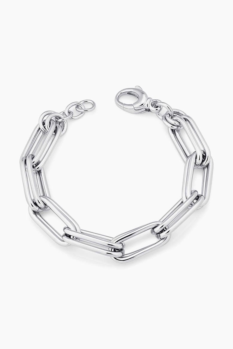 Double It Paperclip Bracelet in Sterling Silver, Main, color, Sterling Silver