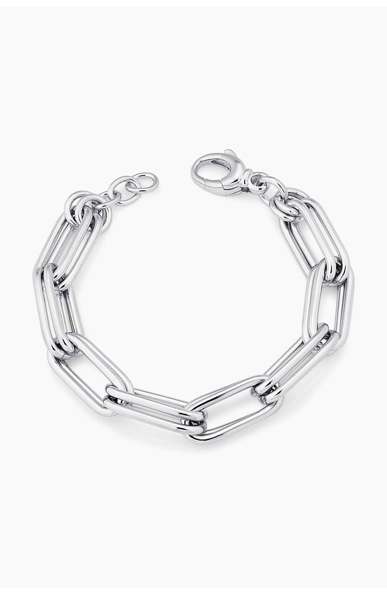 Oradina Double It Paperclip Bracelet in Sterling Silver, Main, color, Sterling Silver