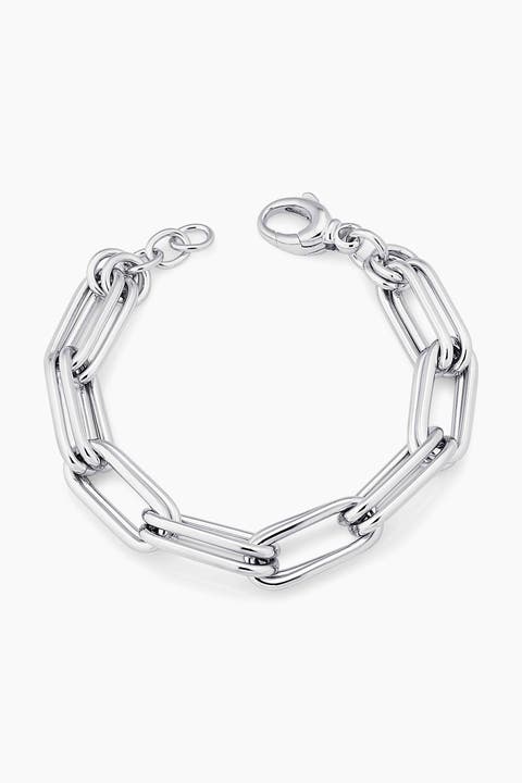 Double It Paperclip Bracelet in Sterling Silver