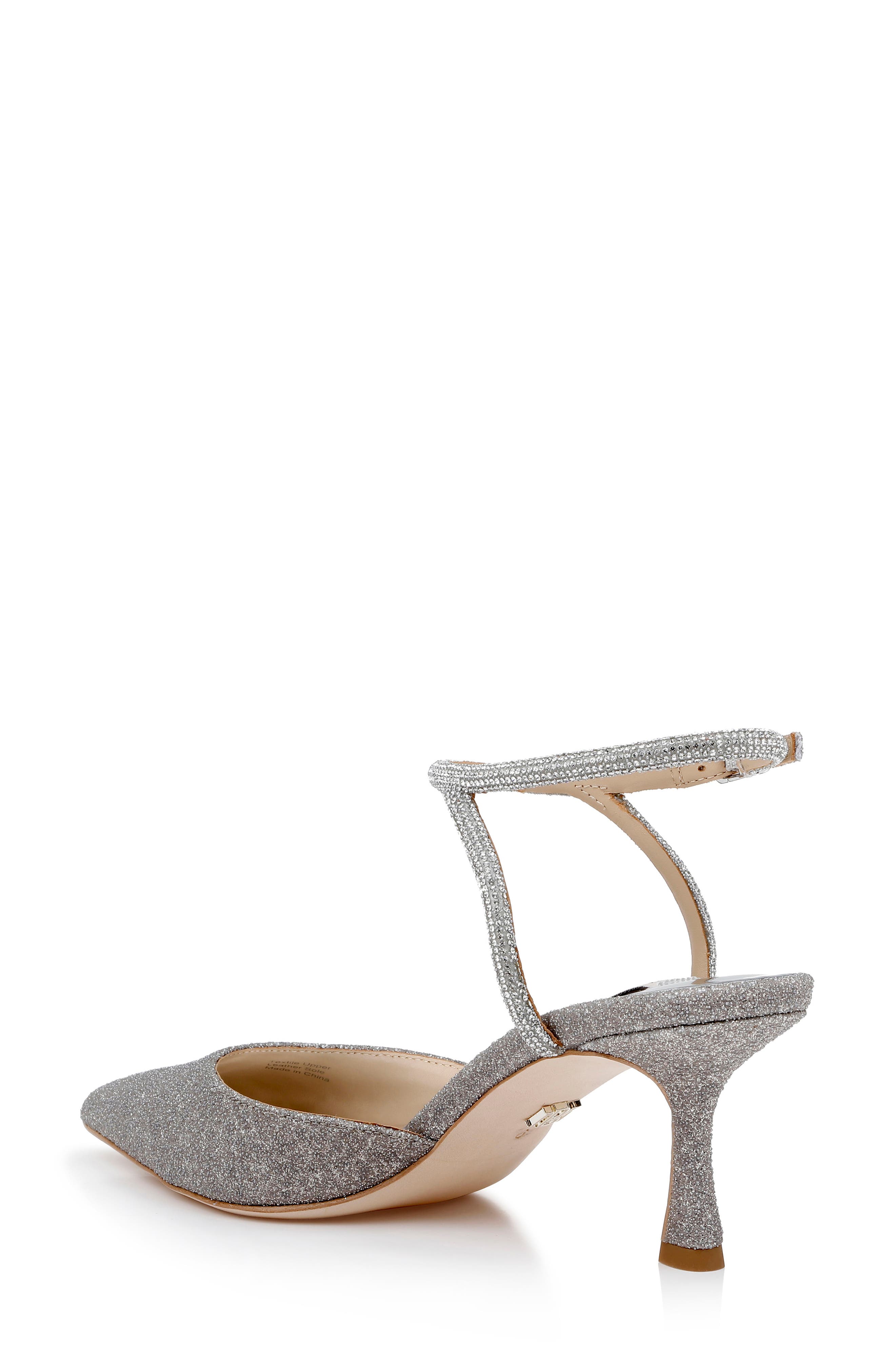 BADGLEY MISCHKA Autumn Pointed Toe Ankle Strap Pump, Alternate, color, Silver Antique