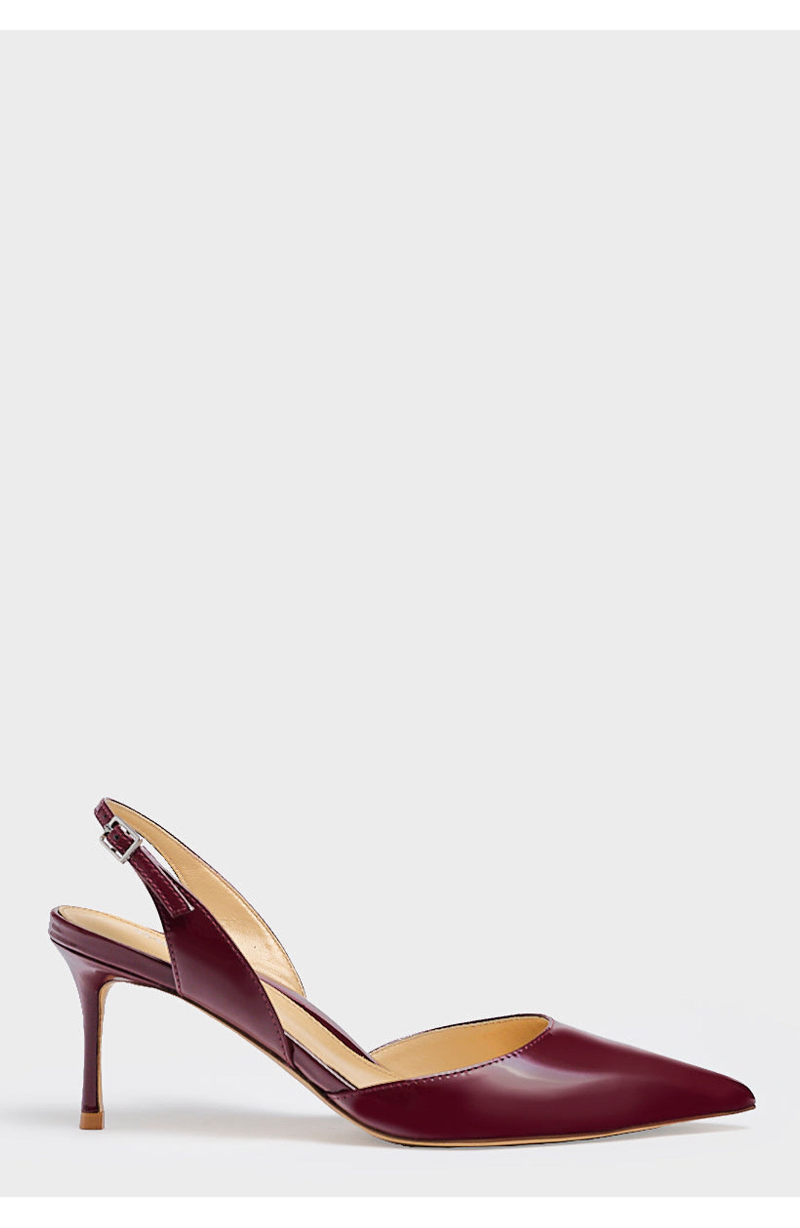 MARION PARKE Classic Slingback 70 Pumps Patent, Alternate, color, Merlot