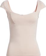 MANGO Margot V Neck Cap Sleeve Top