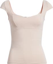 MANGO Margot V Neck Cap Sleeve Top
