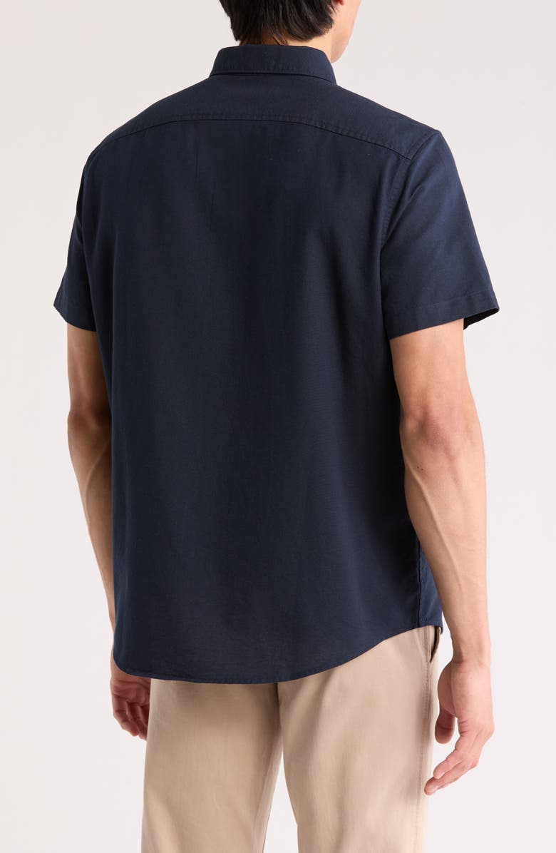 Original Penguin Core Short Sleeve Cotton Oxford Button-Up Shirt, Alternate, color, Dark Sapphire