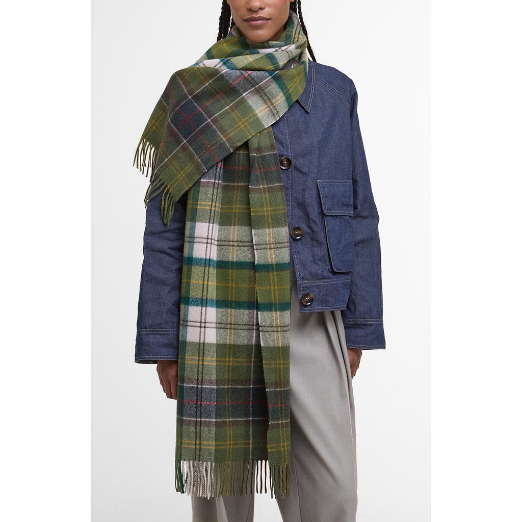 Barbour Serena Tartan Scarf Accessories In Green