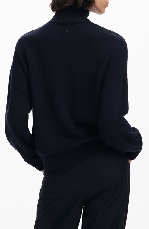 Desigual Embroidered Mock Neck Sweater In Black