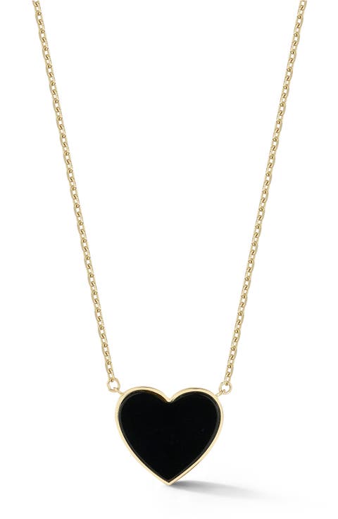 Onyx Heart Pendant Necklace