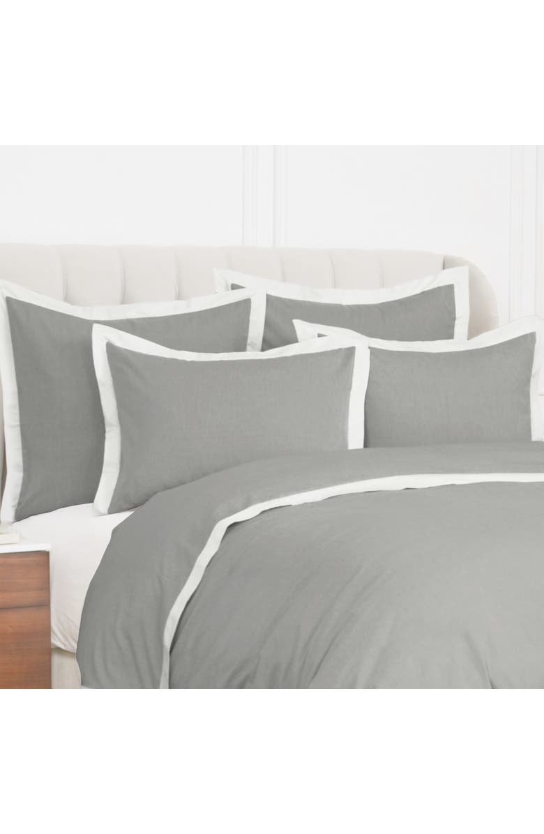 ELISABETH YORK Digby Pewter 100% Cotton Standard Sham 20" x 26", Alternate, color, Grey