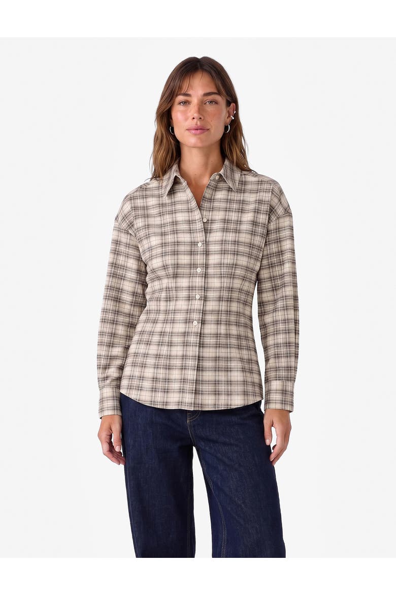 Long Sleeve Pointed Collar Plaid Shirt, Alternate, color, GREEN CHECK