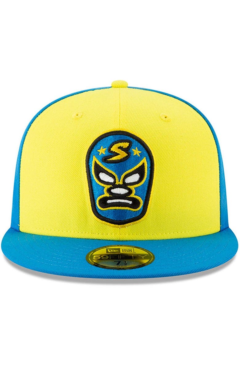 New Era Men's New Era Yellow/Blue Sacramento Dorados Copa de la Diversion 59FIFTY Fitted Hat, Alternate, color, Yellow