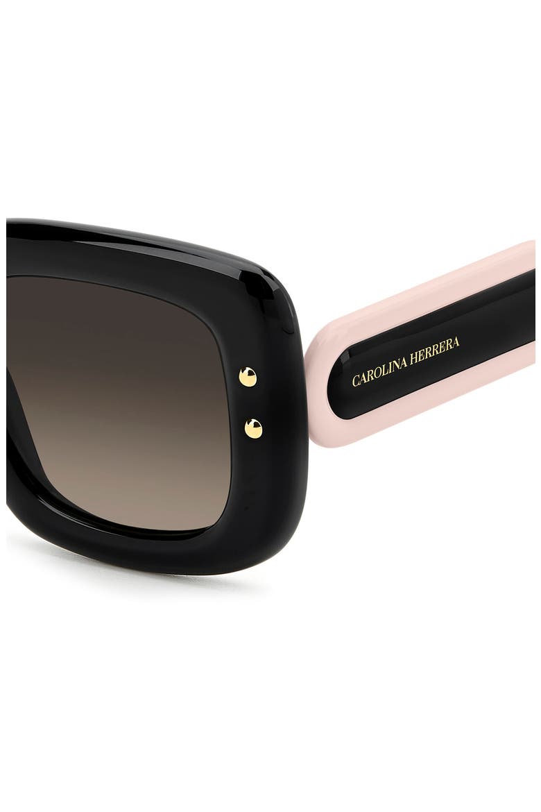 49mm Small Gradient Rectangular Sunglasses, Alternate, color, BLACK PINK/ BROWN SF