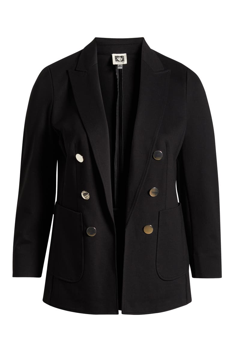 Faux Double Breasted Jacket, Alternate, color, ANNE BLACK