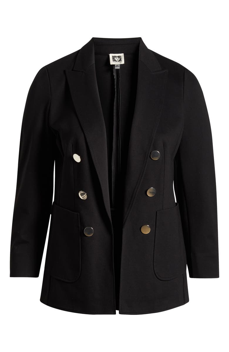 Anne Klein Faux Double Breasted Jacket, Alternate, color, Anne Black