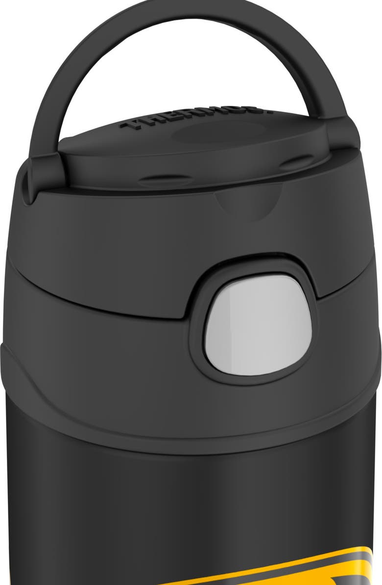 THERMOS 12-Ounce Stainless Steel Vacuum Insulated Straw Bottle, Alternate, color, Black/Batman