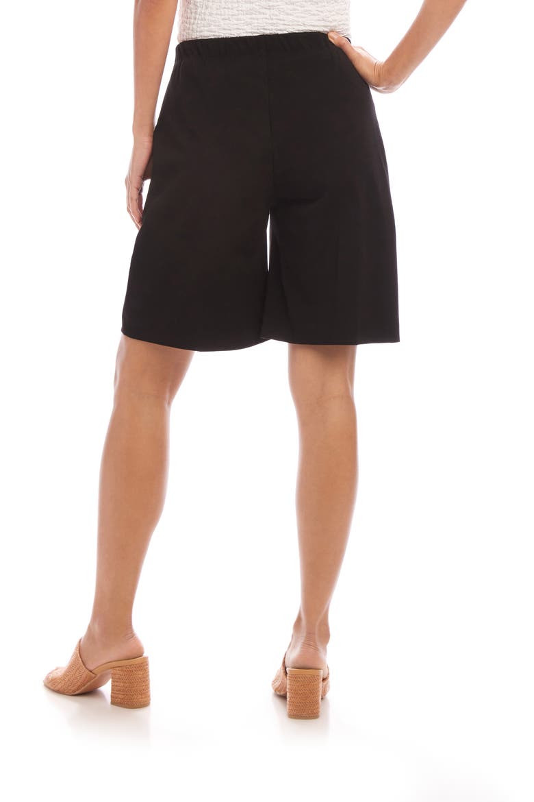 High Waist Stretch Twill Shorts, Alternate, color, BLACK