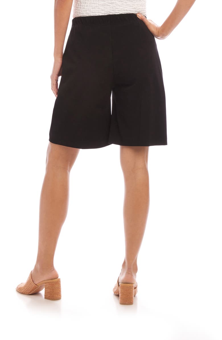Karen Kane High Waist Stretch Twill Shorts, Alternate, color, Black
