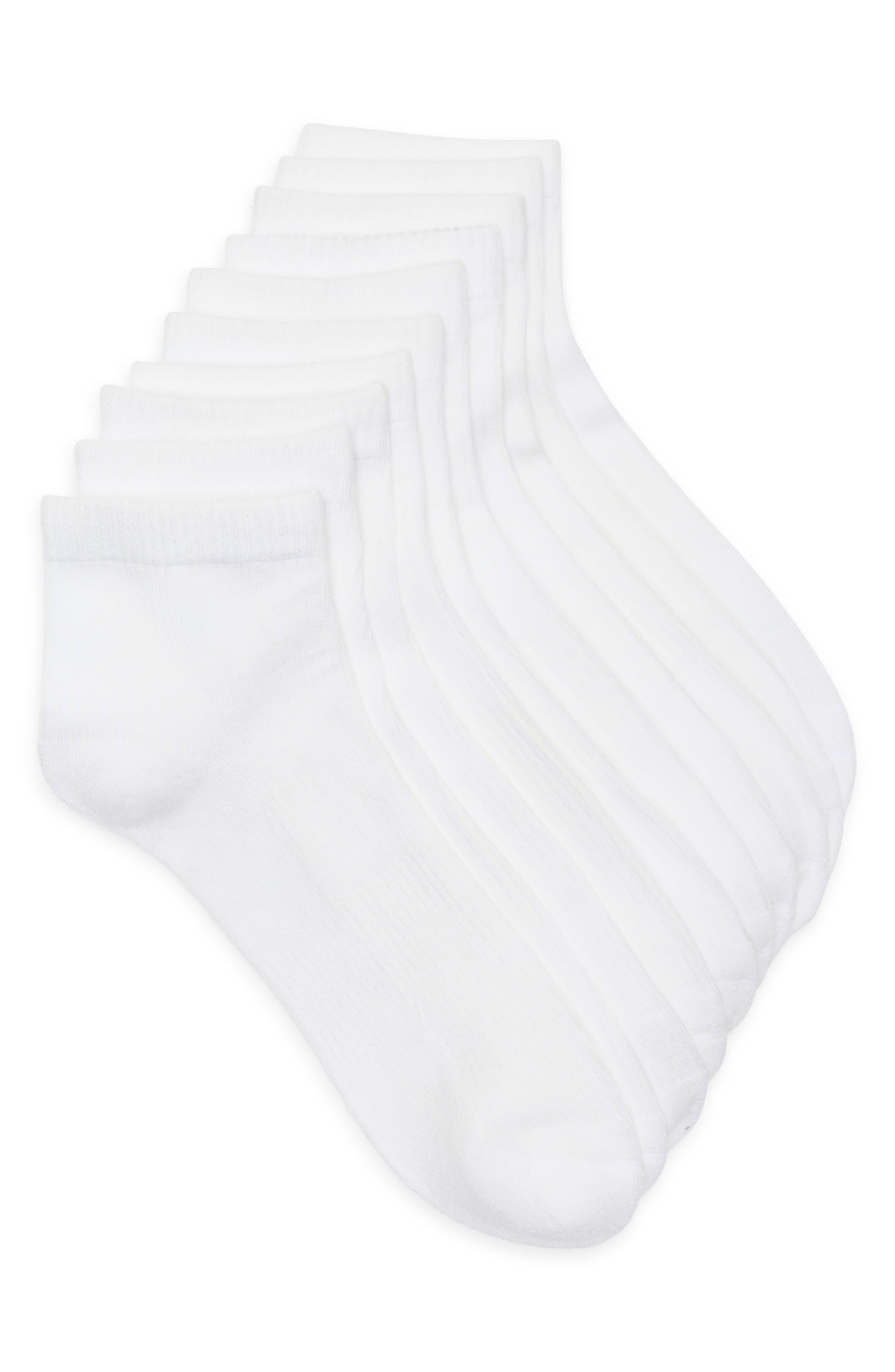 NORDSTROM RACK 5-Pack Pillow Sole Ribbed Quarter Socks
