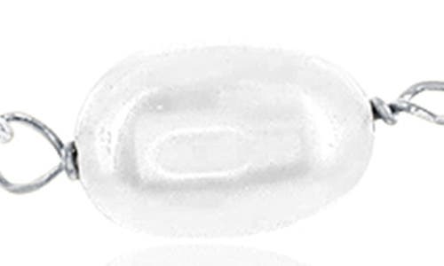 Simona Freshwater Pearl & Bead Station Chain Necklace In Silver