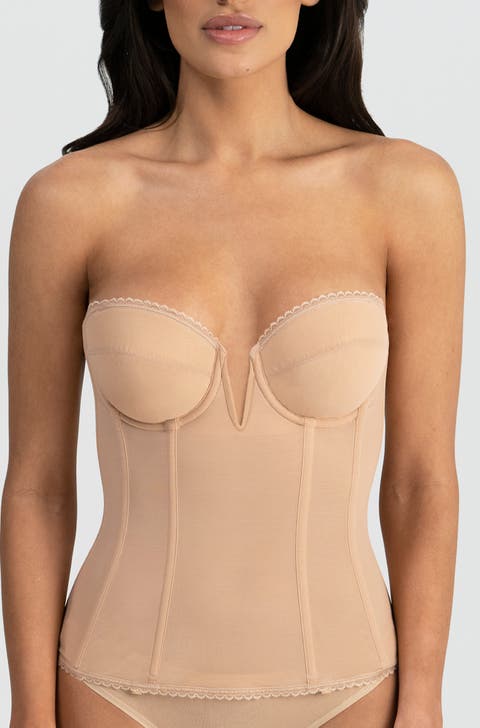 Vivienne Convertible Strapless V Wire Longline Corset Bra
