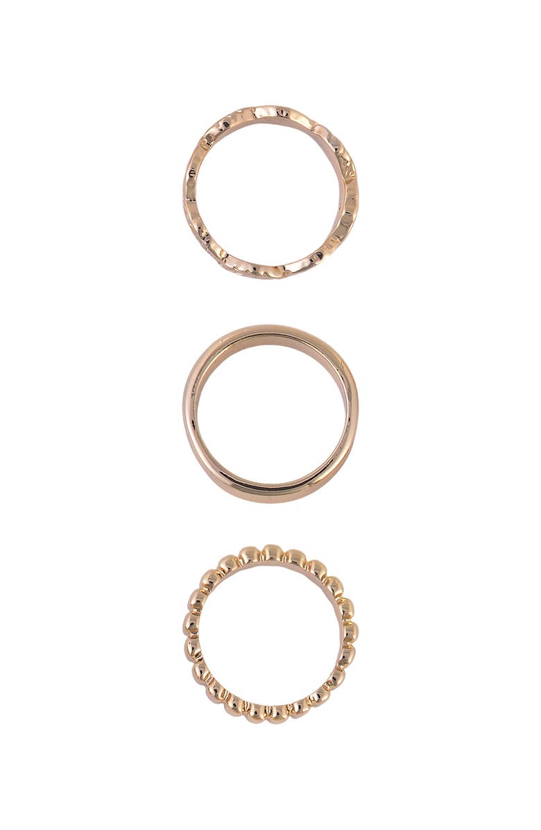 Rachel Roy Set of 3 Assorted Band Rings, Alternate, color, Gold