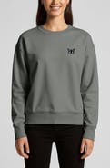 Dalix Butterfly Relaxed Fleece Crewneck Sweatshirt