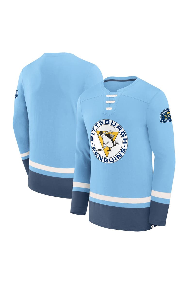 Men's Fanatics  Light Blue Pittsburgh Penguins Vintage High Point Long Sleeve T-Shirt, Alternate, color, Light Blue