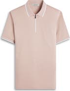 Bugatchi Tipped Quarter Zip Polo