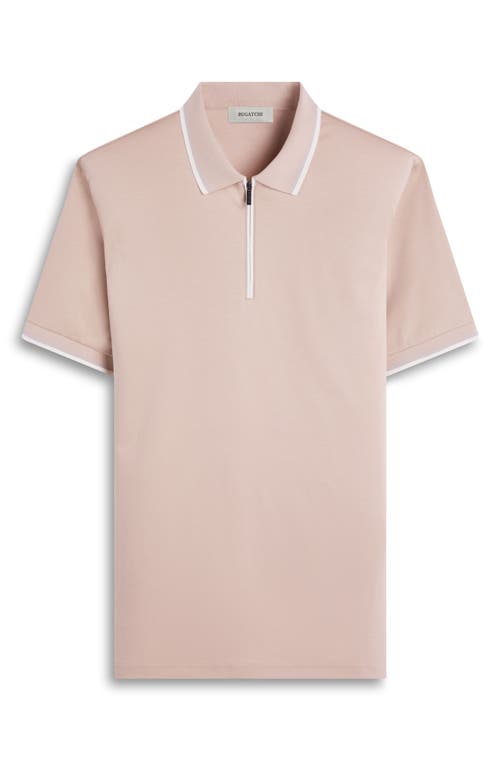Bugatchi Tipped Quarter Zip Polo