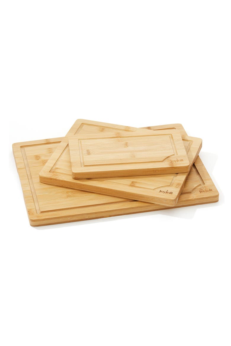 Set of 3 Multisize Bamboo Cutting Boards, Main, color, BROWN