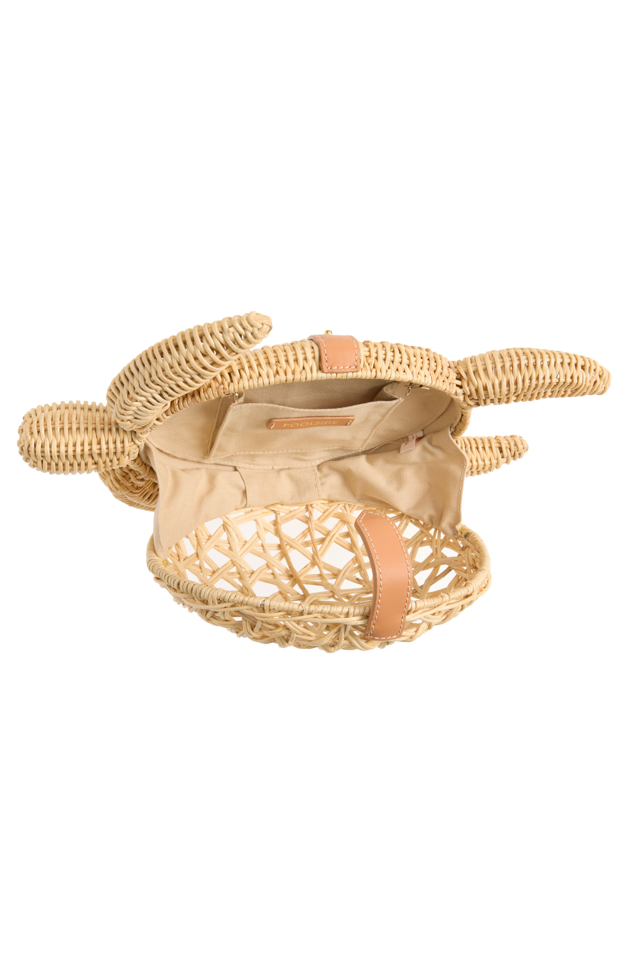 POOLSIDE The Tortoise Rattan Convertible Clutch, Alternate, color, Natural