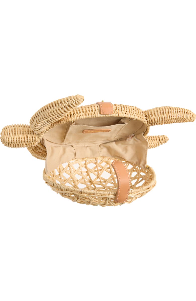 POOLSIDE The Tortoise Rattan Convertible Clutch, Alternate, color, Natural