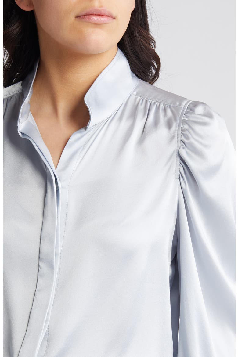Gillian Silk Top, Alternate, color, DENIM BLUE