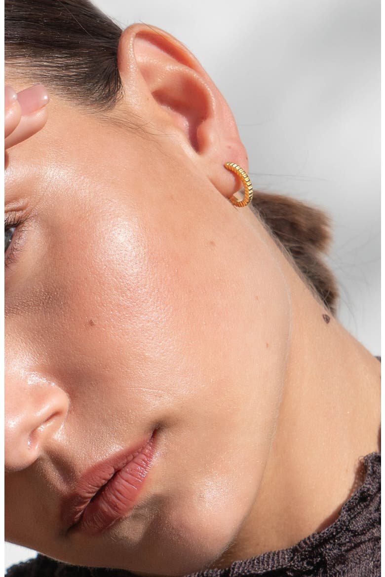 Humbug Huggie Hoops, Alternate, color, Yellow Gold Vermeil