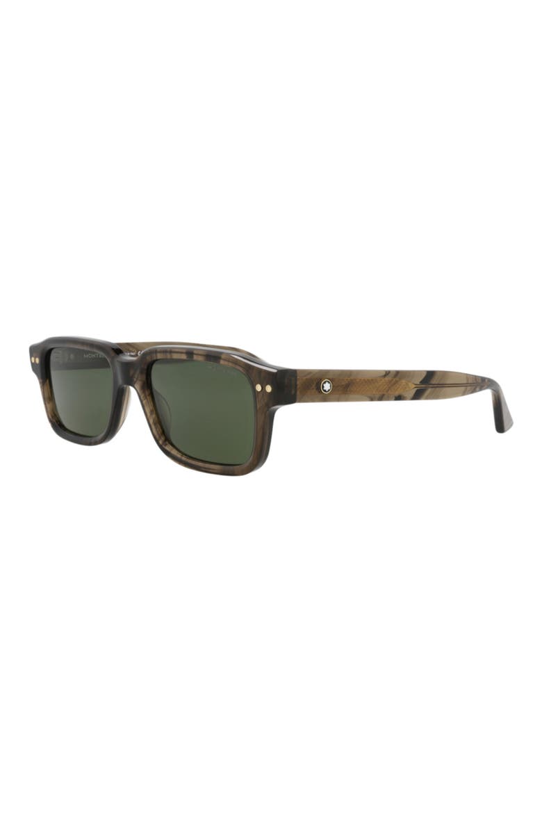 53mm Rectangular Sunglasses, Alternate, color, BROWN BROWN GREEN