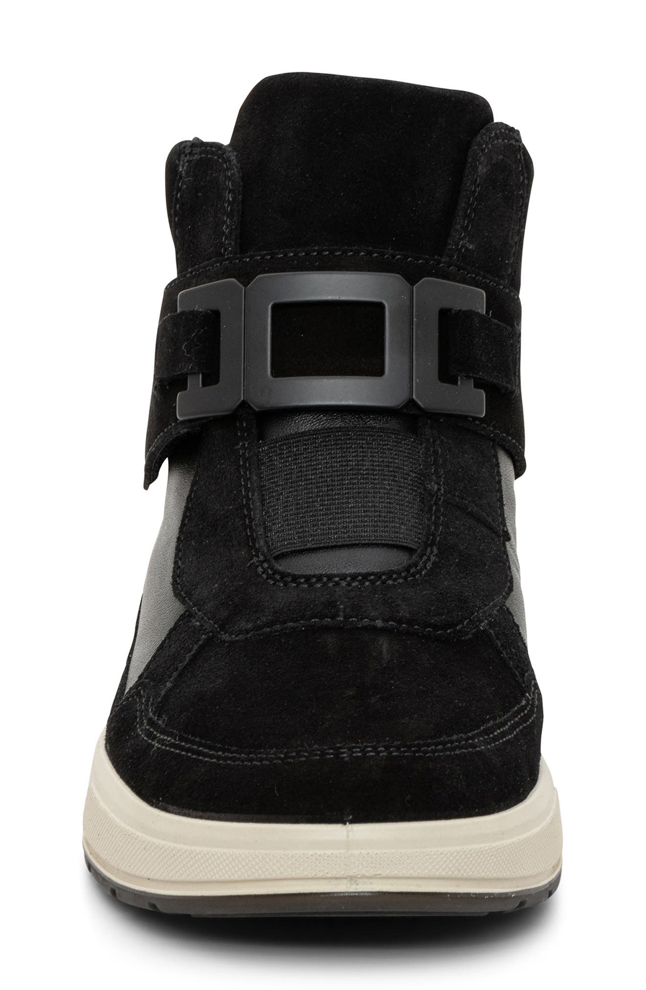 ara Ravenna Mixed Media High Top Sneaker, Alternate, color, Black