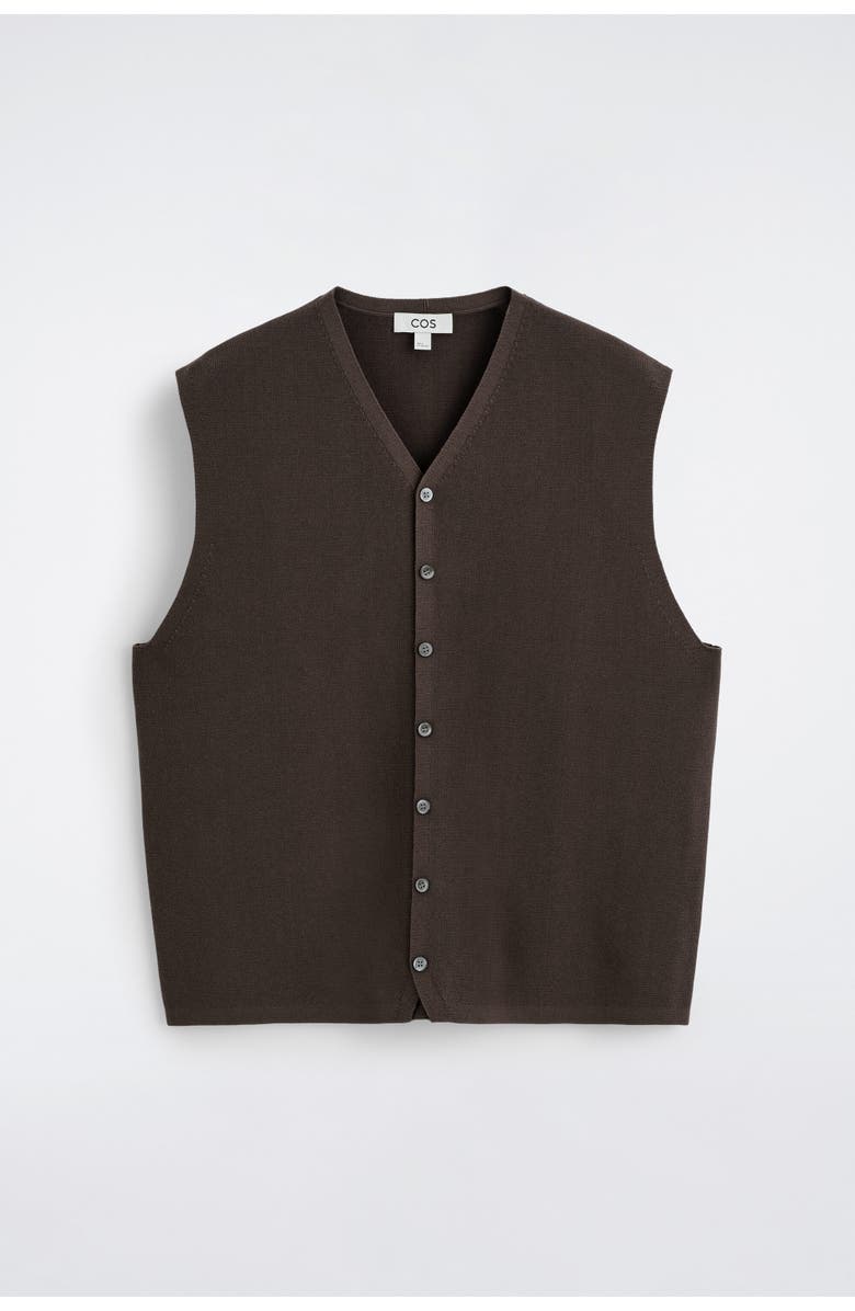 COS Milano-Knit Vest, Alternate, color, Brown