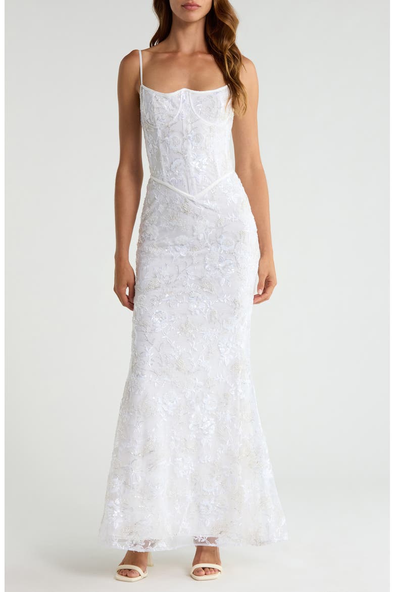 Naima Hand Beaded Gown, Alternate, color, WHITE