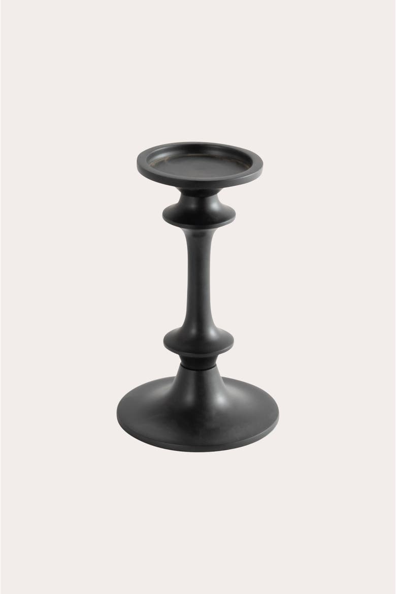 Modern Aluminum Candle Holder, Alternate, color, Black