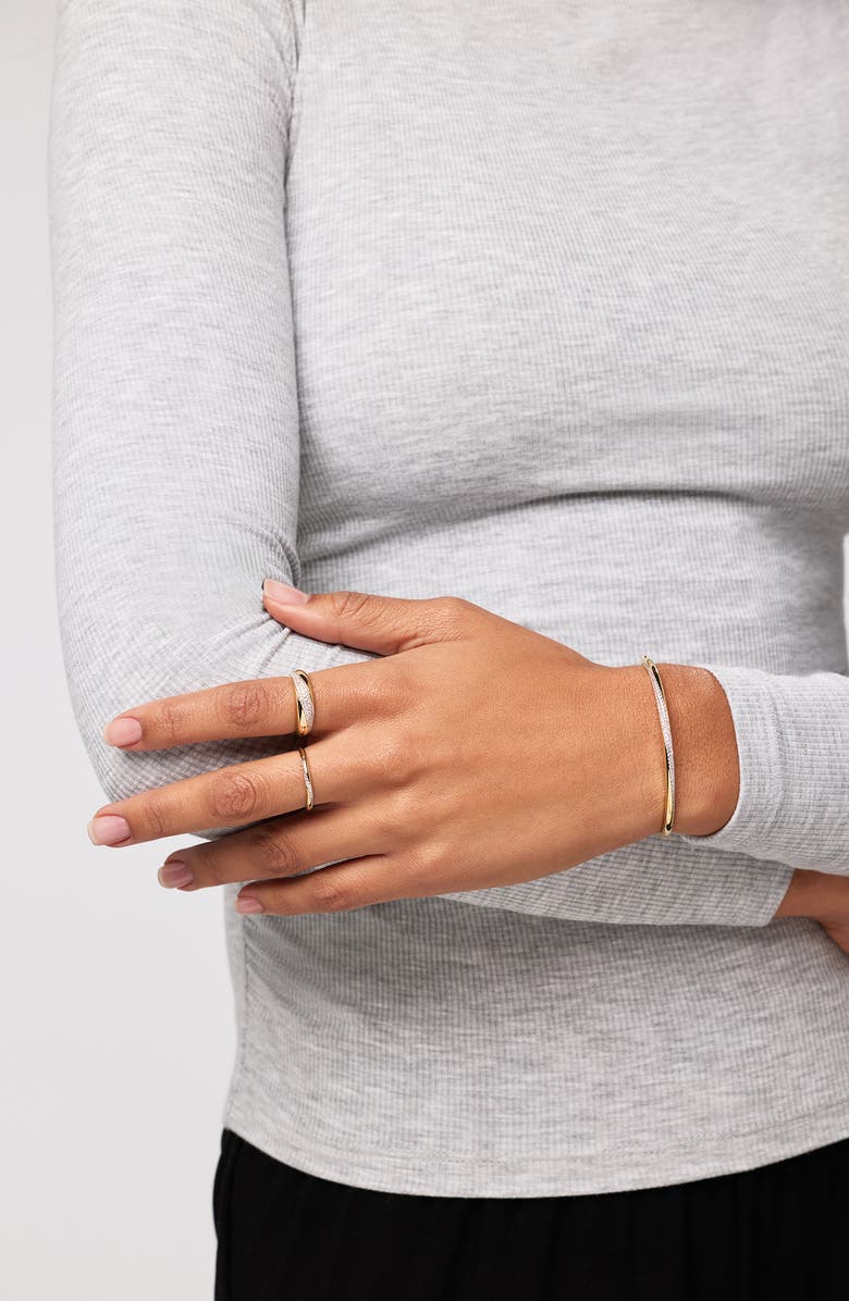 Ana Luisa Kira Pavé Dome Ring, Alternate, color, Gold / Clear